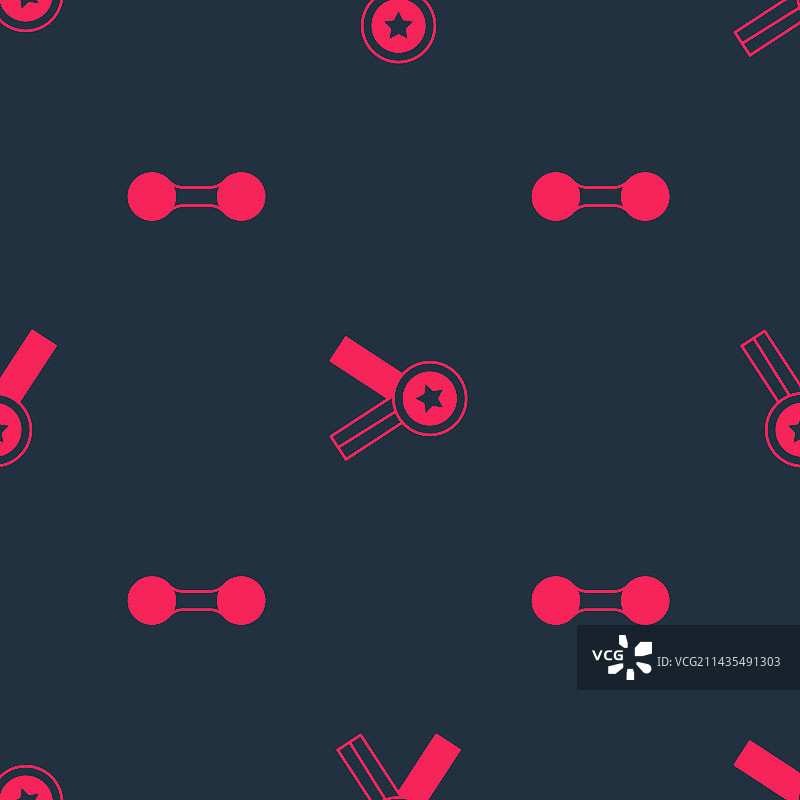 哑铃和奖牌的无缝图案素材图片素材