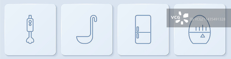 搅拌机冰箱厨房勺子组合图片素材