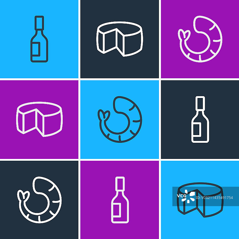 虾和奶酪辣椒酱图案系列图片素材