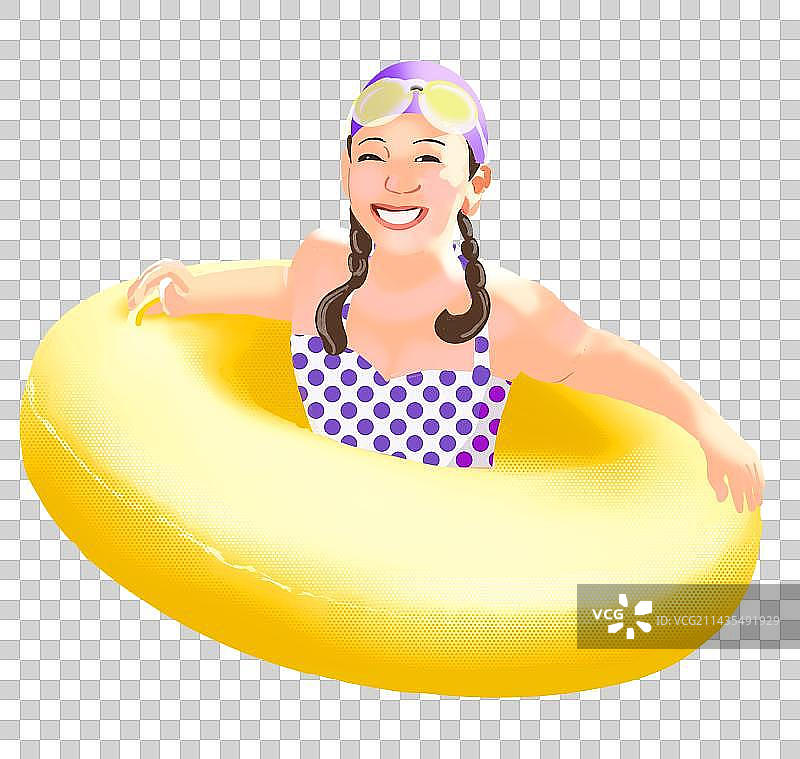 女孩泳圈图片素材