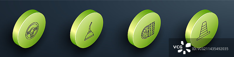 2.5D线条方向盘罐子图片素材