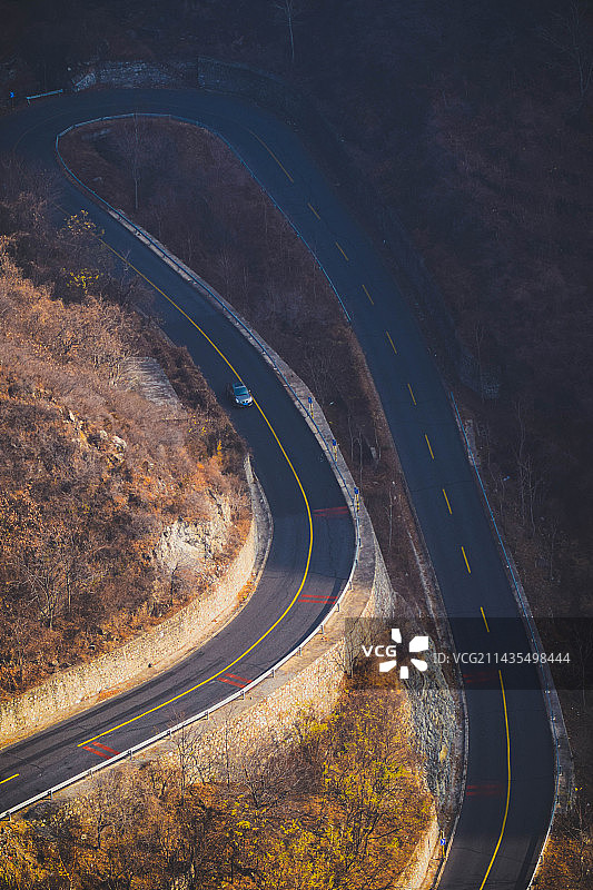 山路高角度视图图片素材