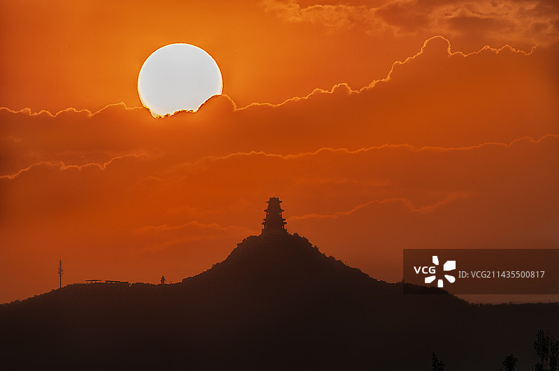 日落定都阁图片素材