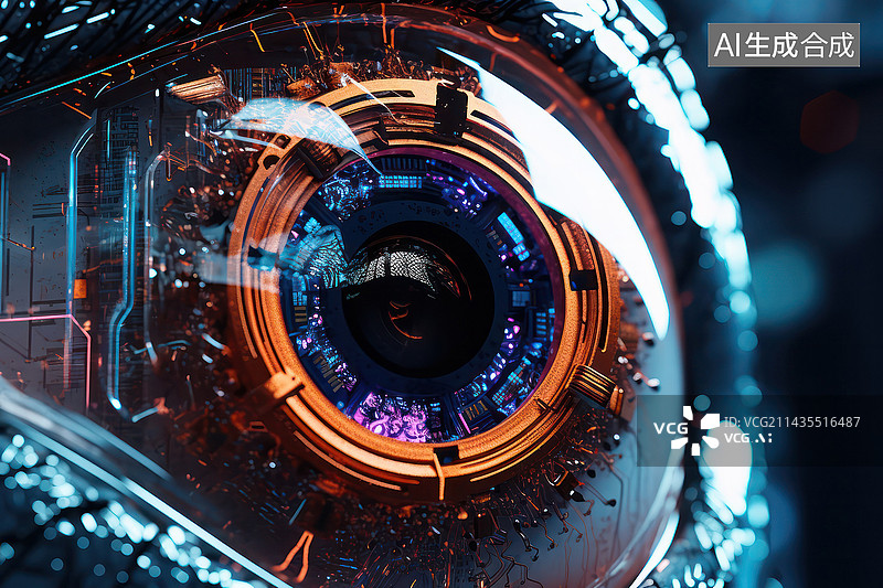 【AI数字艺术】科技眼睛图片素材