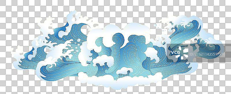 国风海浪波浪花纹图片素材