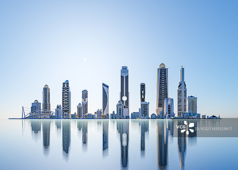 迪拜 城市天际线 风光 背景图片素材