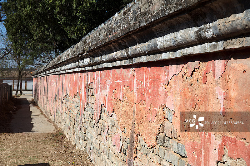 明十三陵景陵斑驳的老围墙图片素材
