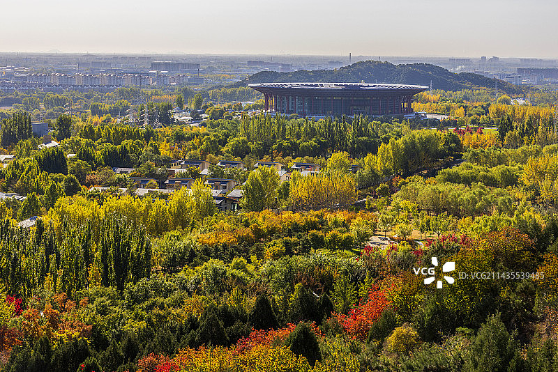 北京怀柔雁栖湖秋色图片素材