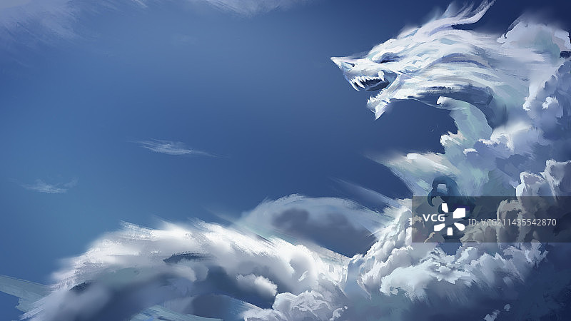 龙啸长空创意祥云龙纹图片素材