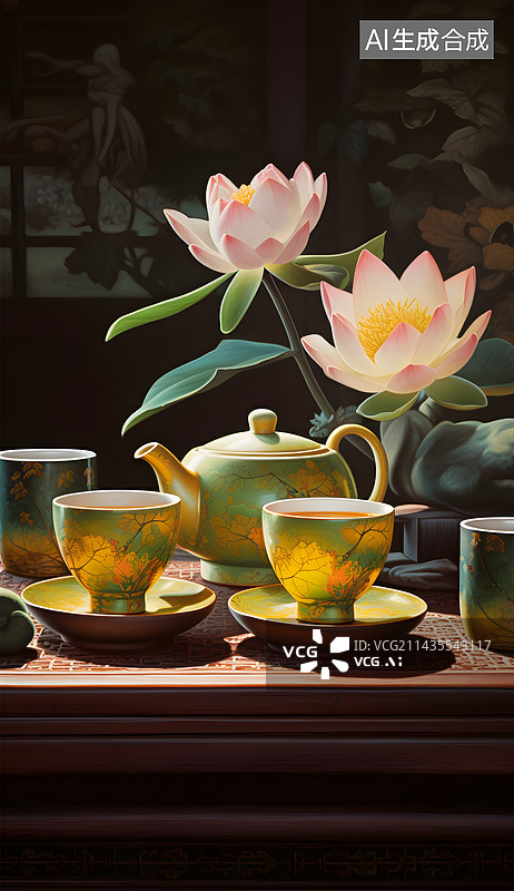 【AI数字艺术】品茶1图片素材