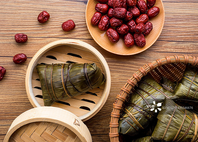 端午节美食咸肉粽子图片素材