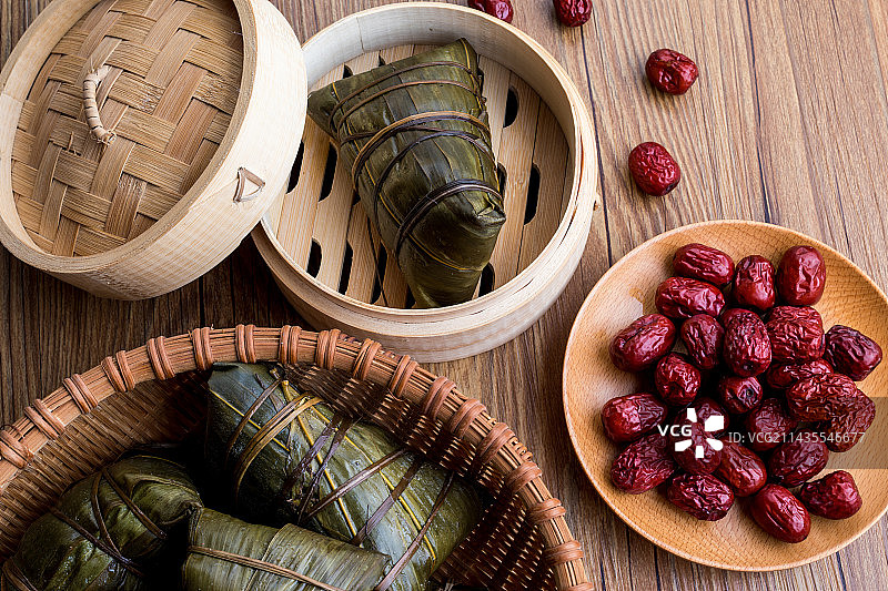 端午节美食咸肉粽子图片素材