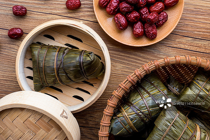 端午节美食咸肉粽子图片素材