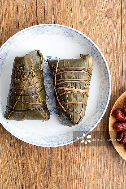 端午节美食咸肉粽子图片素材