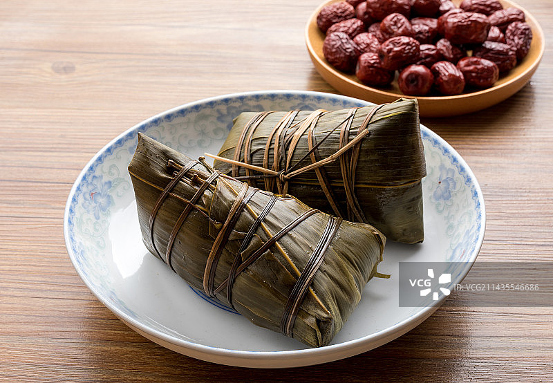 端午节美食咸肉粽子图片素材