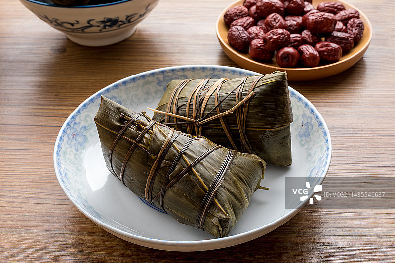 端午节美食咸肉粽子图片素材