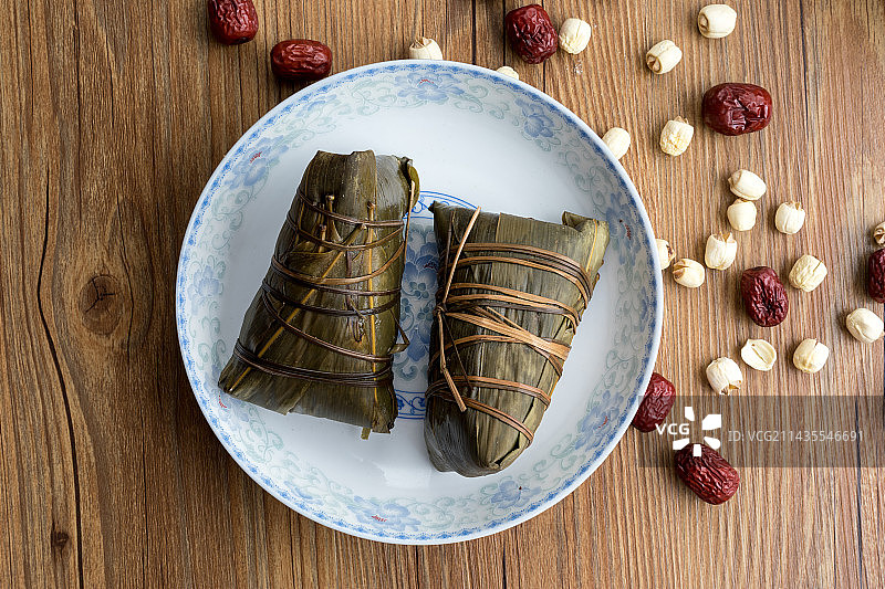 端午节美食咸肉粽子图片素材