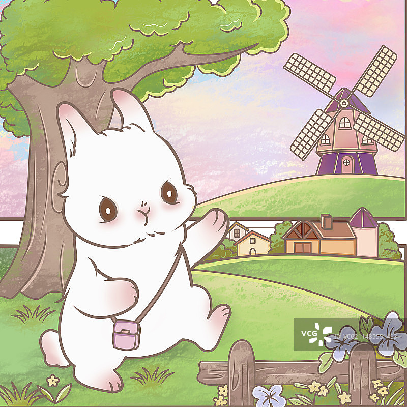 春游郊游兔子图片素材