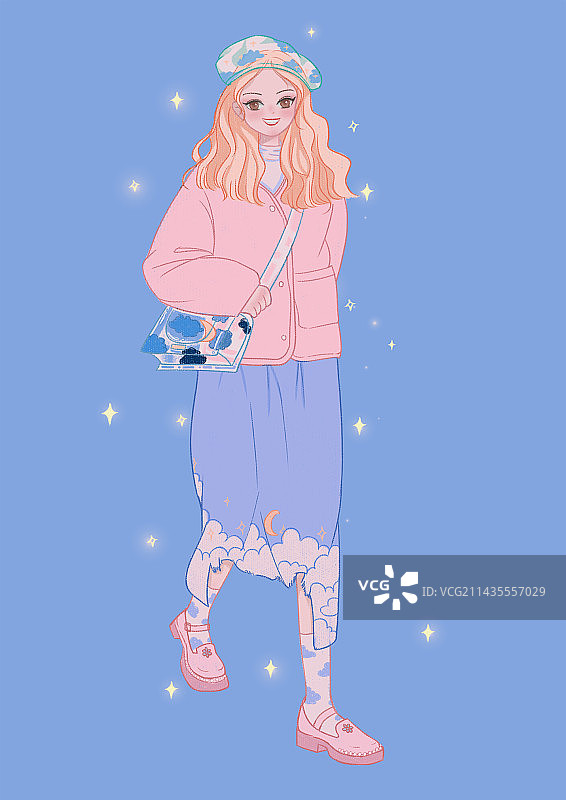 少女风插画图片素材