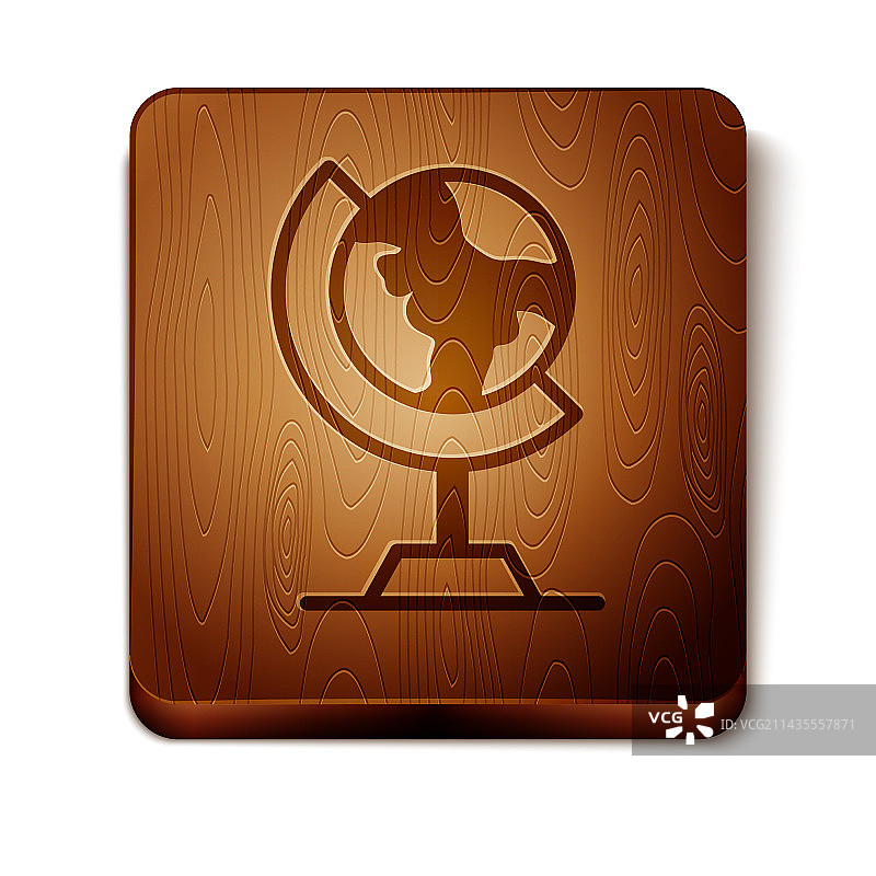 白色背景上棕色地球仪图标图片素材