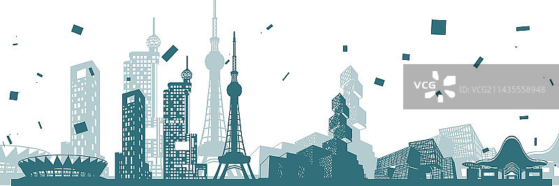 佛山城市剪影建筑地标插画图片素材