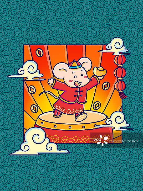 小老鼠送元宝图片素材