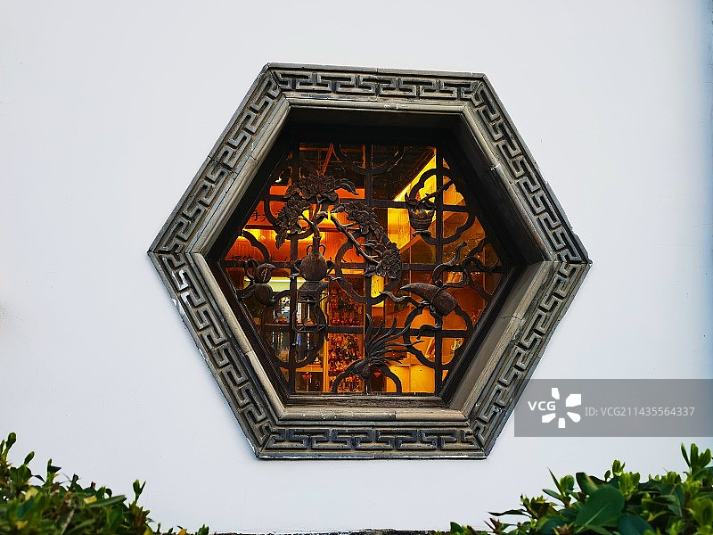 中式建筑园林景观花窗系列之二十二（南京老门东古街）图片素材