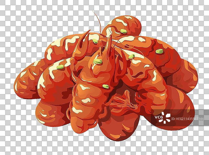 小龙虾美食插画图片素材