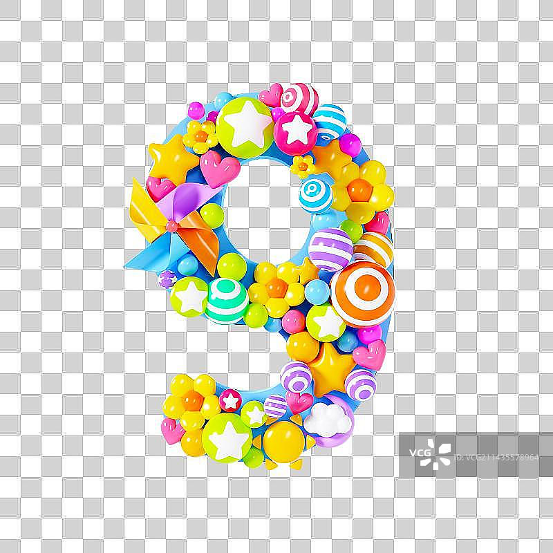 C4D立体可爱数字元素图片素材