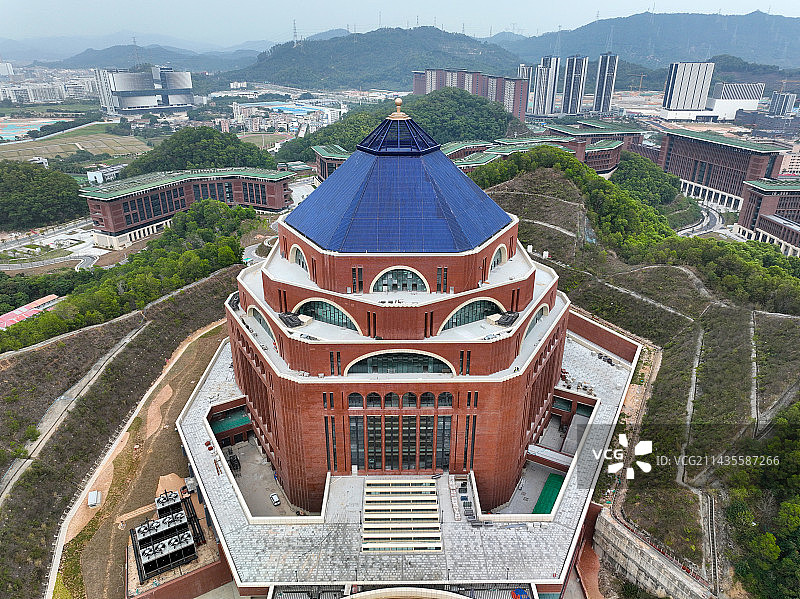 广东省深圳市光明区中山大学深圳校区航拍图片素材