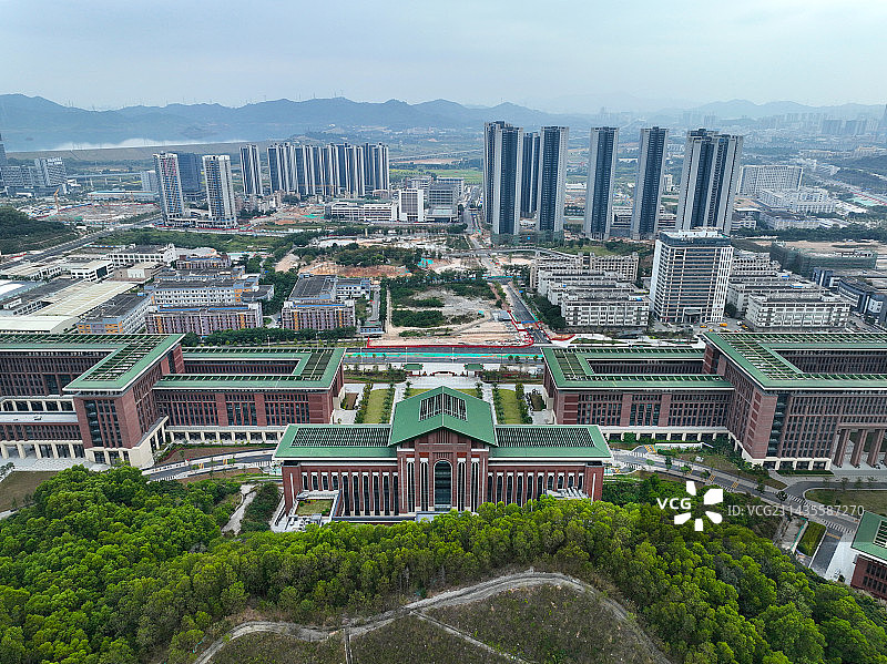 广东省深圳市光明区中山大学深圳校区航拍图片素材