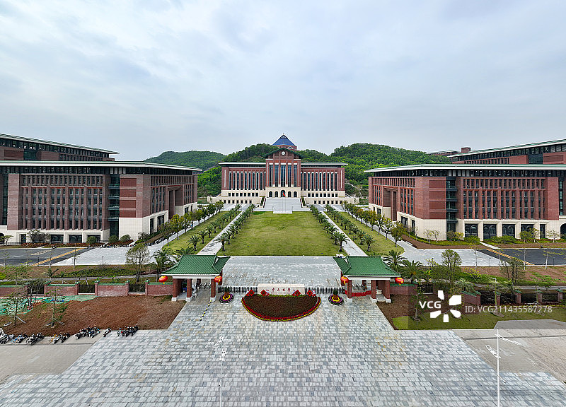 广东省深圳市光明区中山大学深圳校区航拍图片素材