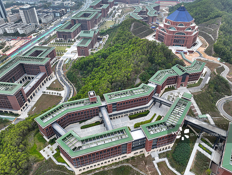 广东省深圳市光明区中山大学深圳校区航拍图片素材