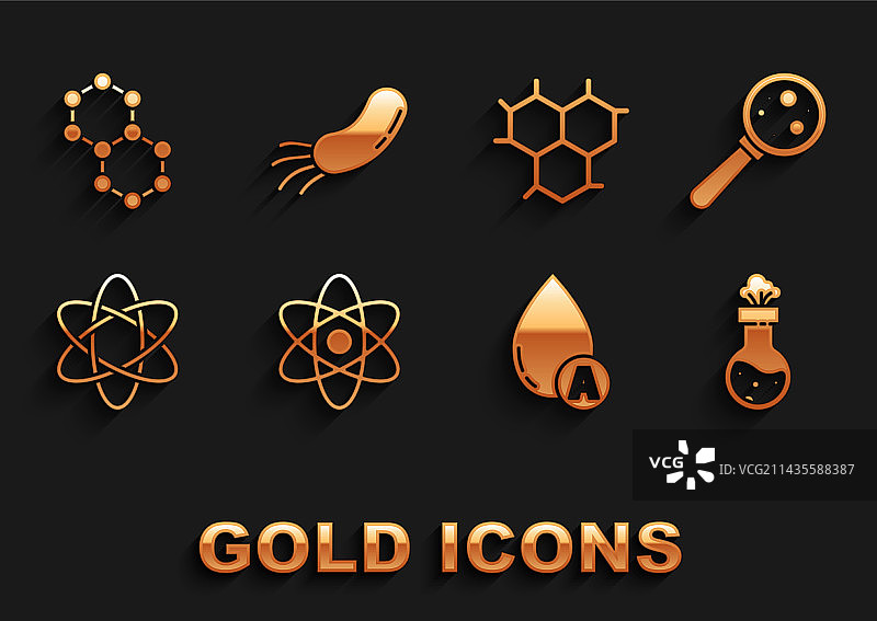 放大镜下的原子微生物测试图片素材