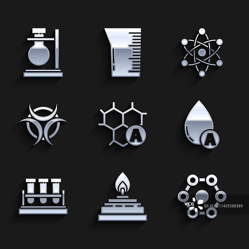 酒精、酒精喷灯和水化学方程式套装图片素材