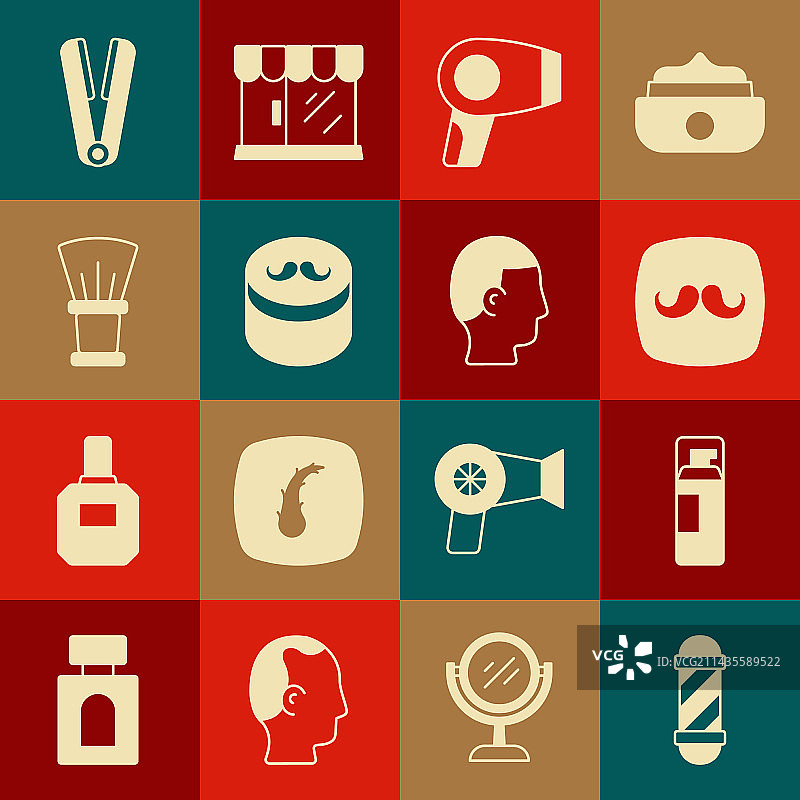 经典理发店旋转灯剃须泡沫套装图片素材