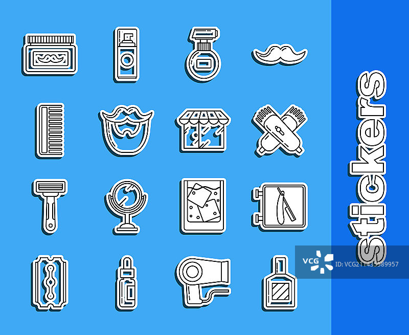 剃须刀理发店须后水套装图片素材