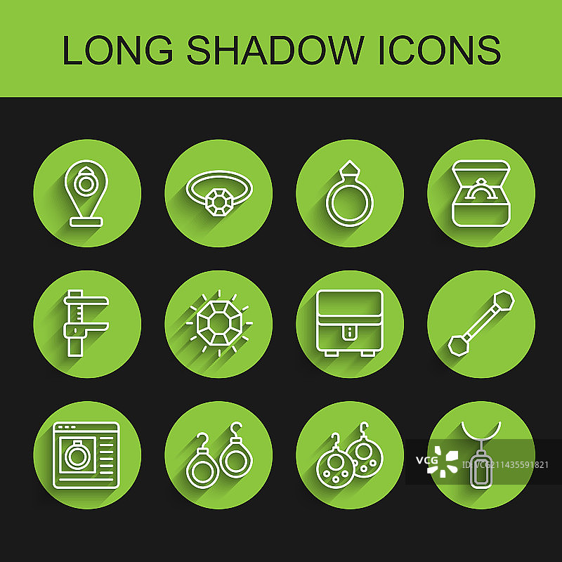 珠宝在线购物耳环店铺线条组合图片素材