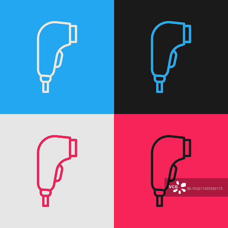 流行艺术线条：扫描仪扫描条形码图标图片素材