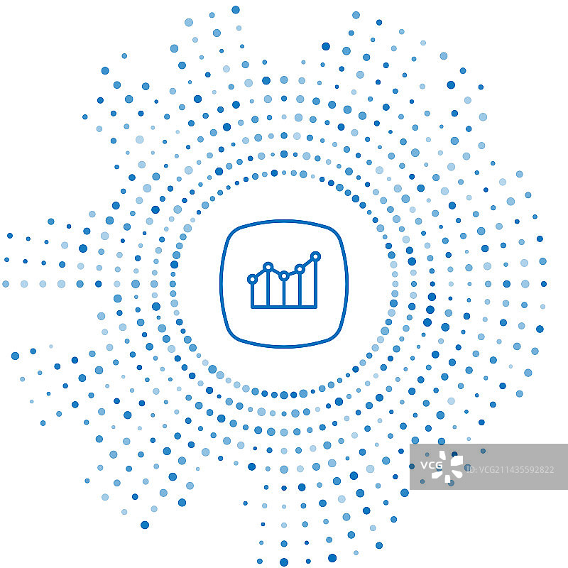 隔离的蓝色线条金融增长增加图标图片素材