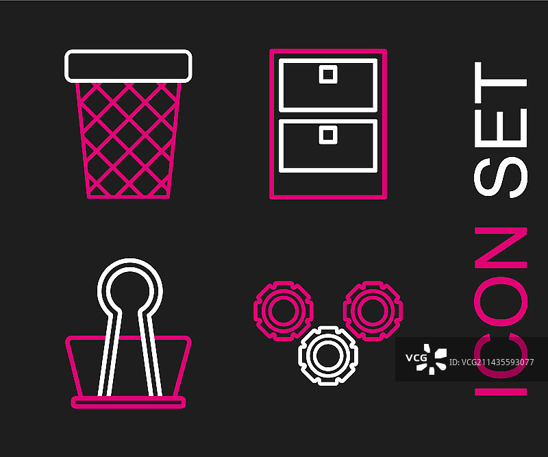 齿轮活页夹剪辑存档纸抽屉图片素材