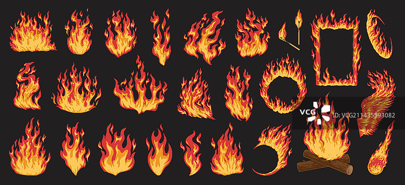 彩色火炬标志集合图片素材