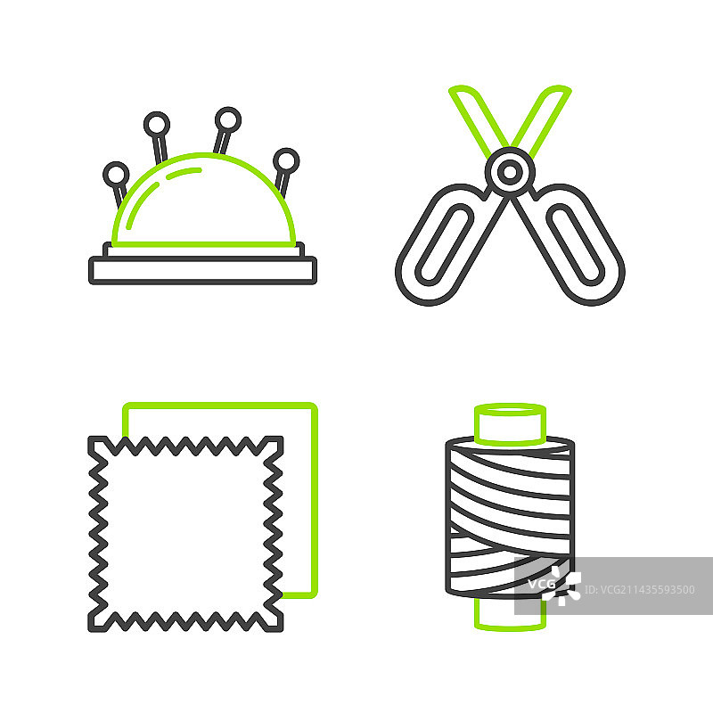 线轴、纺织面料上的缝纫线图片素材