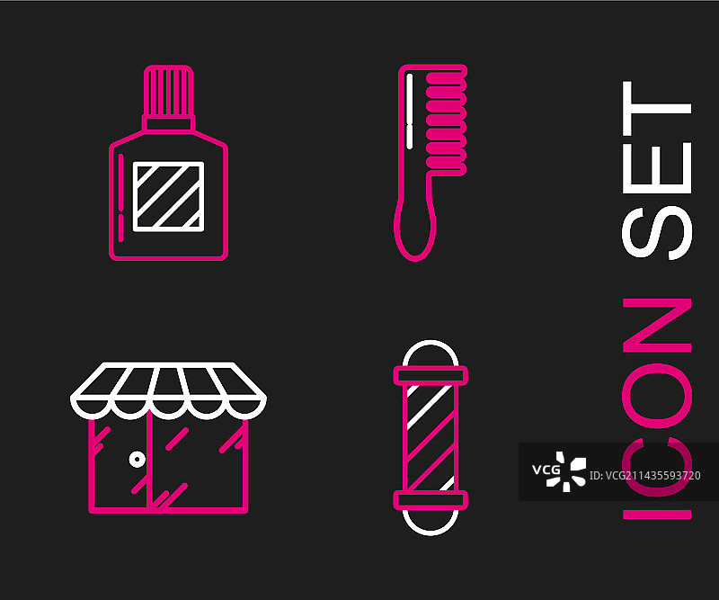 经典理发店旋转灯理发店线条图片素材