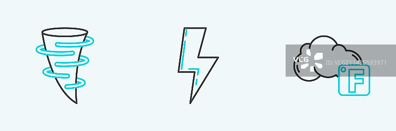 华氏度、云和龙卷风线性组合图片素材