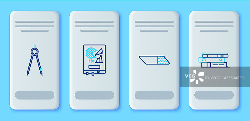 带图表板与橡皮擦线条组合图片素材