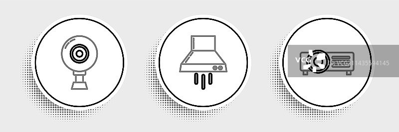 网络摄像头厨房抽油烟机线条图片素材