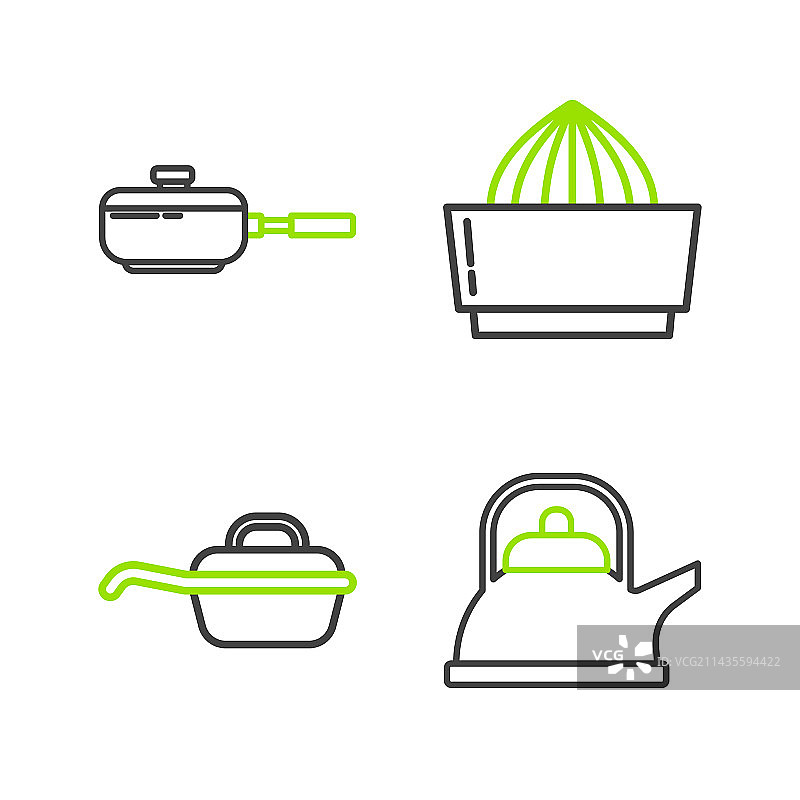 带手柄的水壶煎锅柑橘图片素材