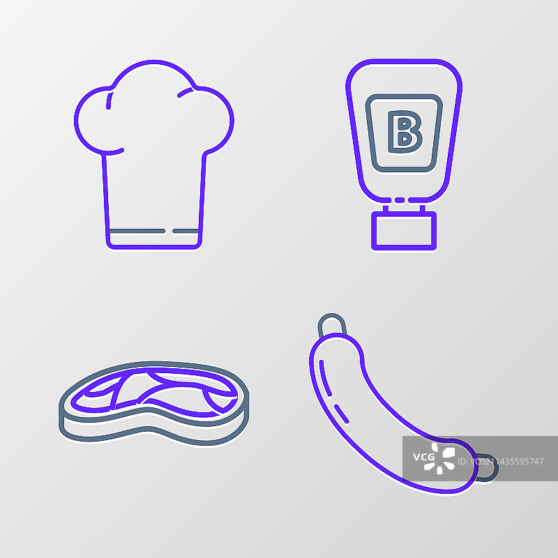 香肠牛排肉类酱汁瓶图片素材