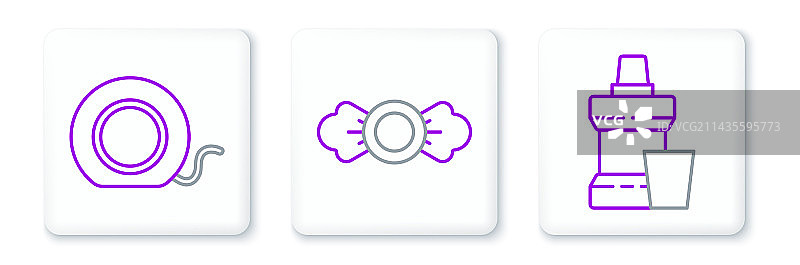 漱口水塑料瓶和牙线图标图片素材